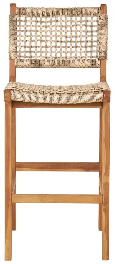 Sgabello da bar di colore naturale in teak massiccio (altezza della seduta 60 cm) Derby – House Nordic
