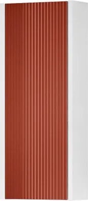 Pensile bagno Niwa cannettato laccato opaco bianco con vetro paprika, 1 anta P17 x L30 x H78.5 cm