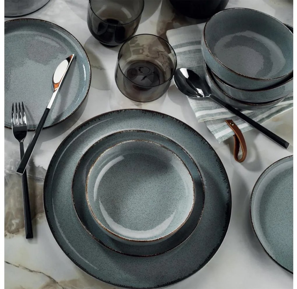 Set da tavola 18 pezzi blu/porcellana