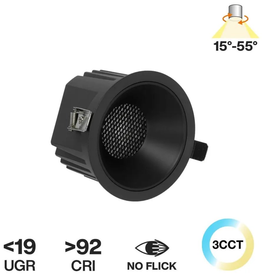 Faro da Incasso 18W, Foro Ø95mm, CCT, 15°-55° con driver Philips Colore Bianco Variabile CCT