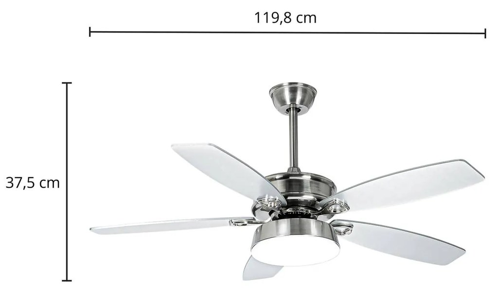 Starluna Kuvio ventilatore LED a pale, CCT, nichel