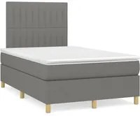 Letto a Molle Materasso e LED Grigio Scuro 120x190cm in Tessuto 3270261