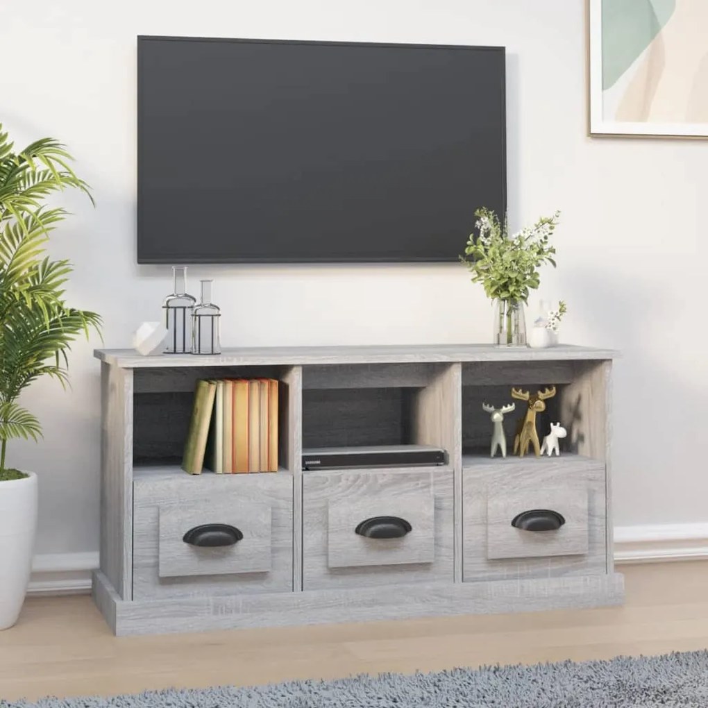 Mobile porta tv grigio sonoma 100x35x50 cm in legno multistrato