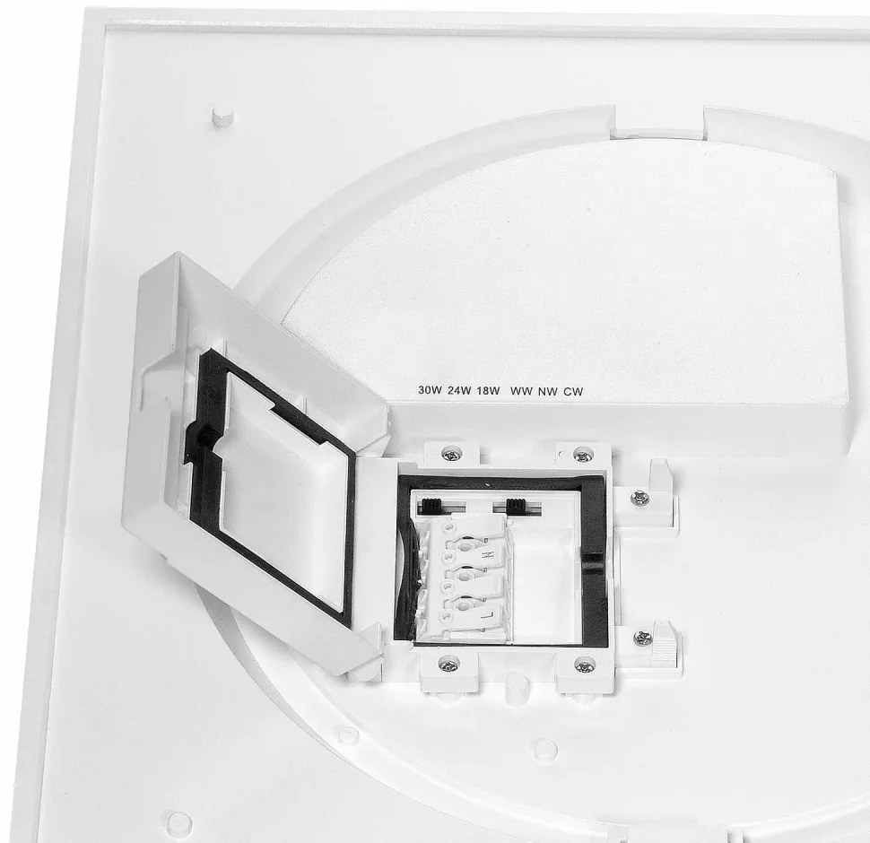 Plafoniera LED Regolabile 18W, 24W, 30W, Quadrata, CCT, IP54 33x33 cm Colore Bianco Variabile CCT