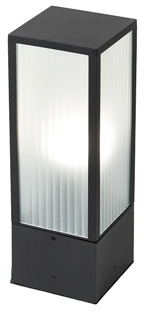 Lampada da terra smart da esterno nera con vetro a coste 40 cm incl. WiFi A60 - Charlois