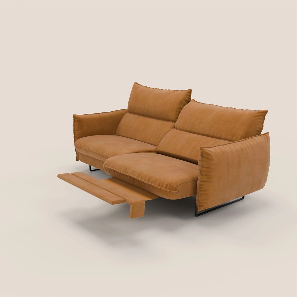 Monamour Divano dal design moderno con opzione relax elettrico in microfibra smacchiabile impermeabile T11 cuoio