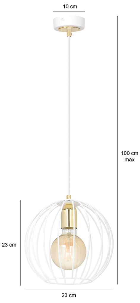 Sospensione Contemporanea Omoikane Acciaio Bianco 1 Luce E27 Ip20