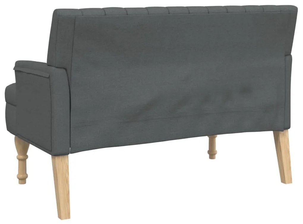 Panca con cuscini grigio scuro 113x64,5x75,5 cm in tessuto