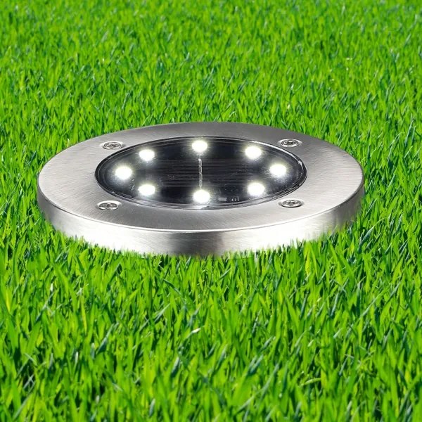 LED Lampada segnapasso solare SOLLY LED/1,2V 6500K diametro 11,5 cm 300 mAh IP44 chr