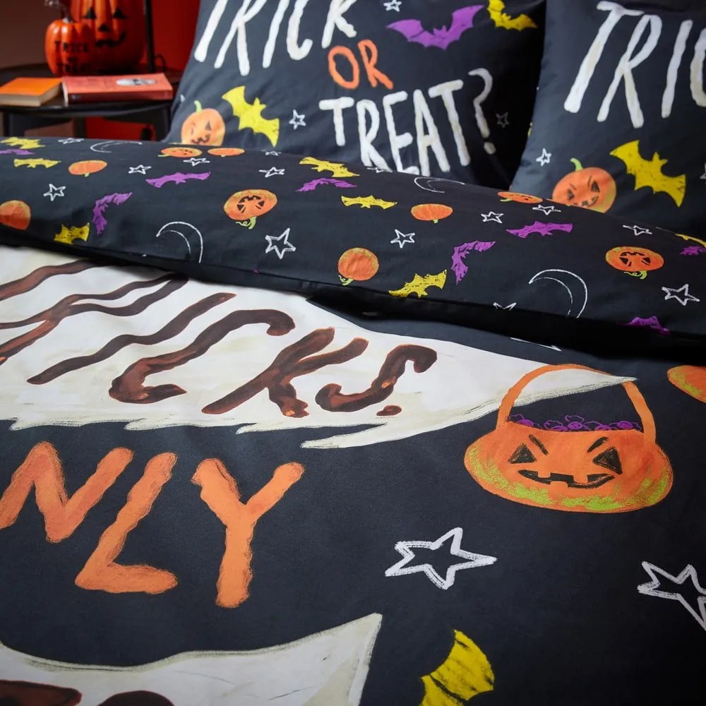 Set copripiumino e federa nero per letto singolo 135x200 cm Halloween Trick or Treat – Catherine Lansfield
