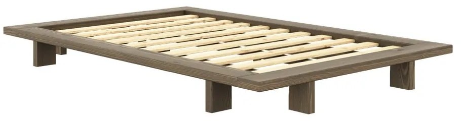 Letto singolo marrone in pino massiccio con rete inclusa 120x200 cm Japan – Karup Design