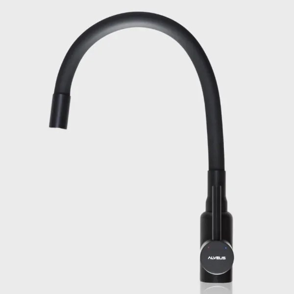 ALVEUS SETA23193 - Lavello da cucina ATROX + miscelatore MINTAS 34 cm granito/nero