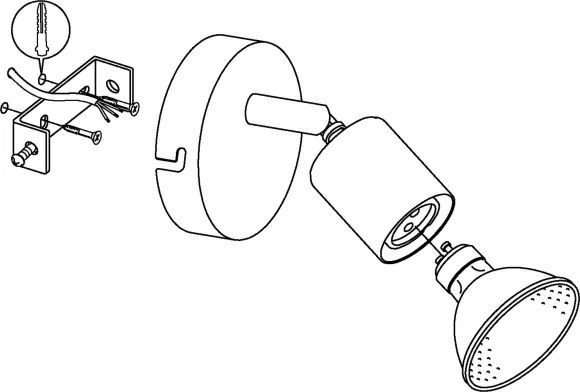Eglo 92595 - Luce Spot da parete a LED BUZZ-LED 1xGU10/2,8W/230V