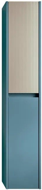 Colonna per mobile bagno Niwa 2 ante P 27 x L 30 x H 160 cm laccato opaco blu pacifico con vetro sabbia cannettato