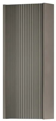 Pensile bagno Niwa laccato opaco grigio carbone con vetro grigio carbone, 1 anta apertura da sinistra P 17 x L 30 x H 78.5 cm