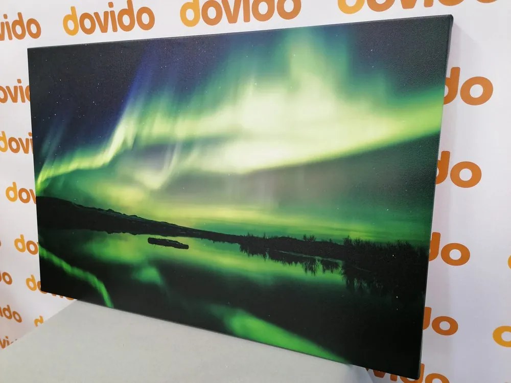 Stampa su tela – Aurora boreale verde