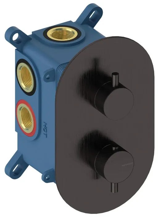 Rubinetto per doccia ad incasso termostatico Loop K nero lucido SANYCCES