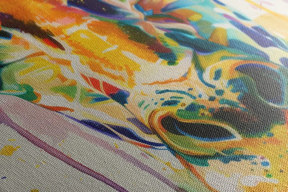 Quadro su tela – Giraffa con imitazione di pittura