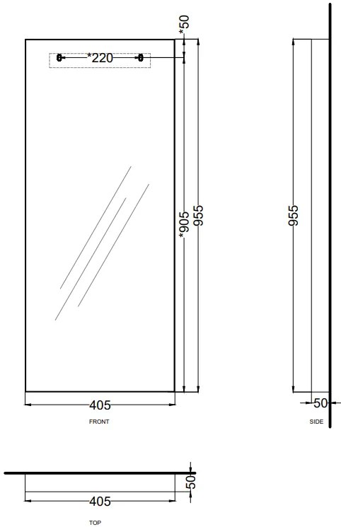 Cielo Arcadia Argo Specchio 40x95 A Parete senza Luce Led E Struttura In Metallo talco