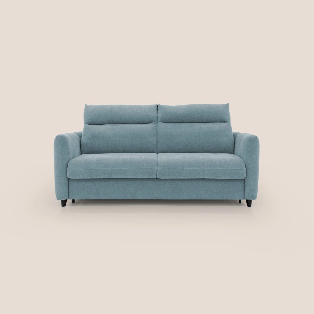 Peonia divano letto scandinavo con materasso H18 cm e morbido e alto schienale in tessuto Bouclé impermeabile T07