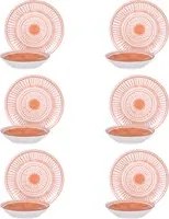 Servizio 12 piatti porcellana Oretha rosso