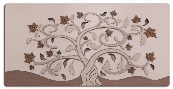 Quadro moderno 59x119 cm figura a legni sovrapposti Autunno