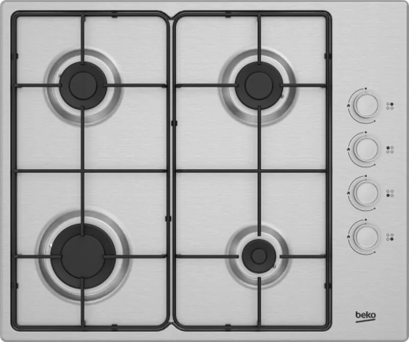 HIGG641C3SX Piano Cottura da Incasso a Gas 4 Fornelli Inox - Beko
