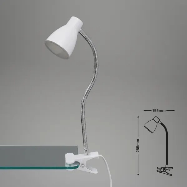 Briloner 2615-016P - Lampada con morsetto LED GRIP LED/2,5W/230V bianco