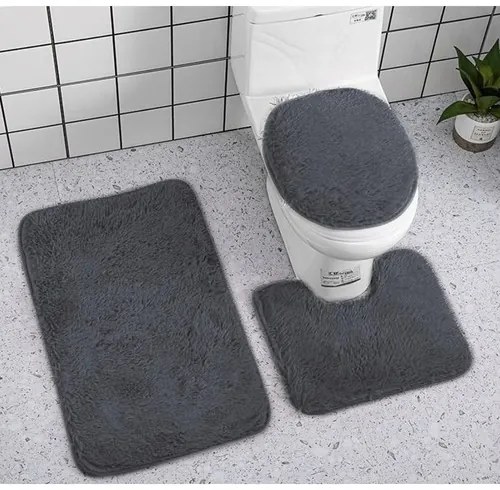 Set di tappeti per il bagno - grigio