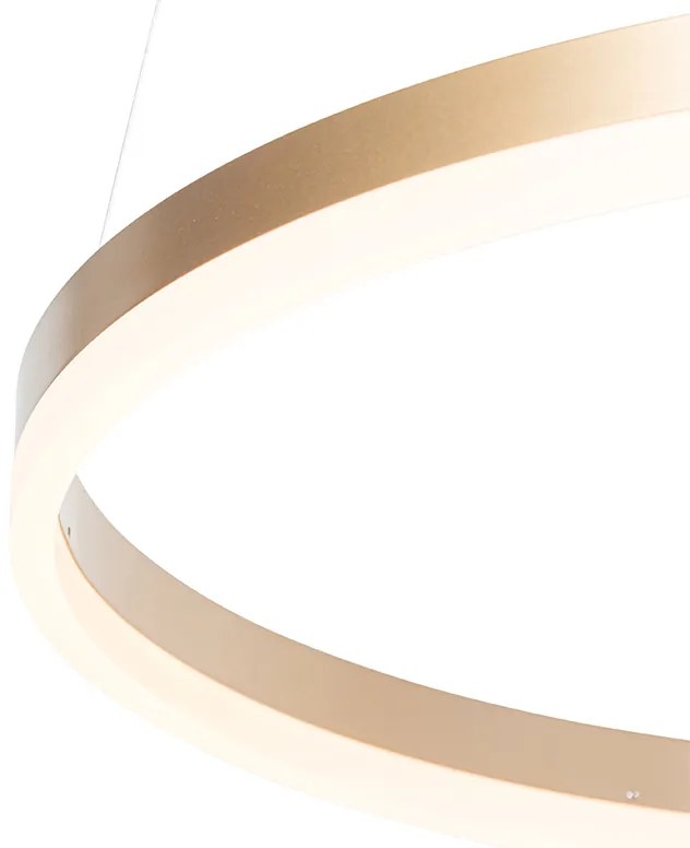 Lampada a sospensione di design oro 60 cm incl. LED dimmerabile a 3 livelli - Anello