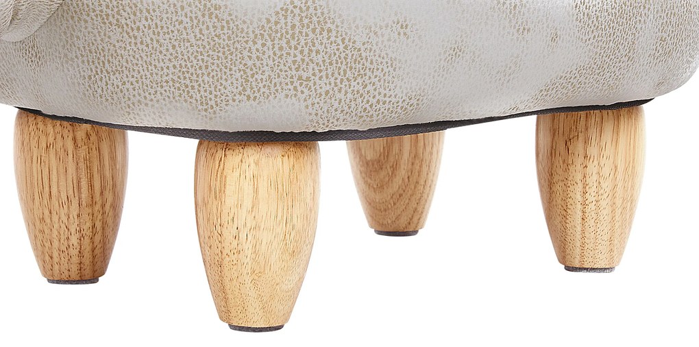 Pouf animaletto in tessuto rosa e bianco SHARK Beliani