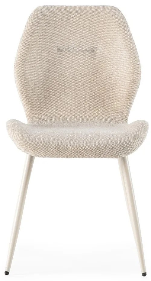 Sedie da pranzo in set color crema in imbottito 4 pz Ansu – Marckeric