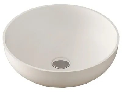 Lavabo da appoggio tondo in solid surface bianco