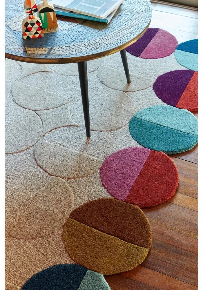 Tappeto beige in lana tessuto a mano 200x290 cm Mia Textured Scallop – Flair Rugs