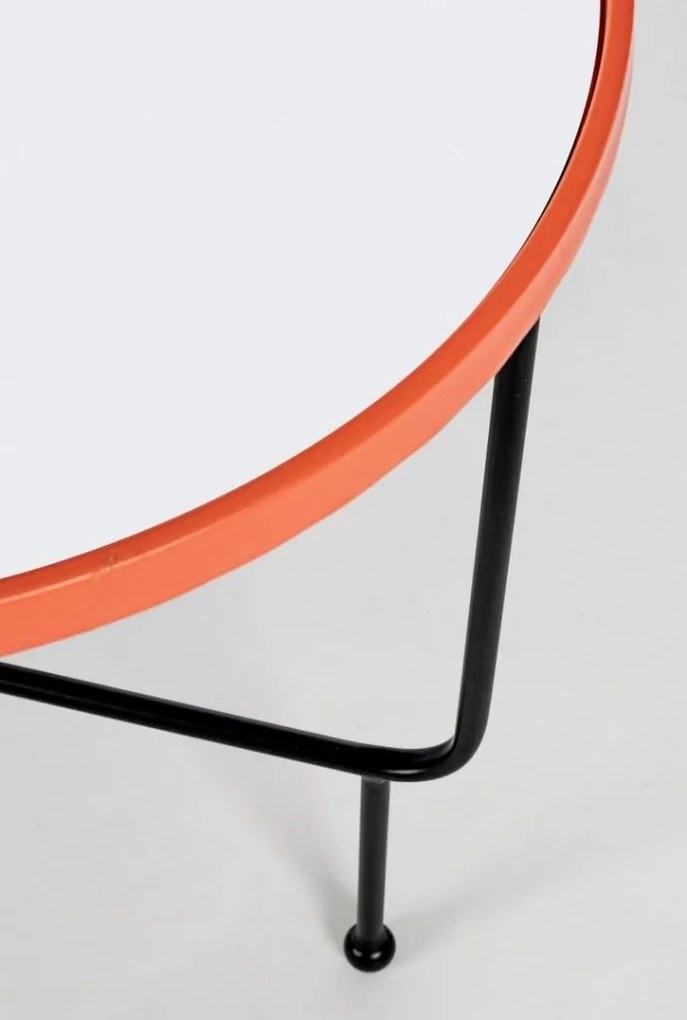 Tavolino PAINTER con piano a specchio colore arancione