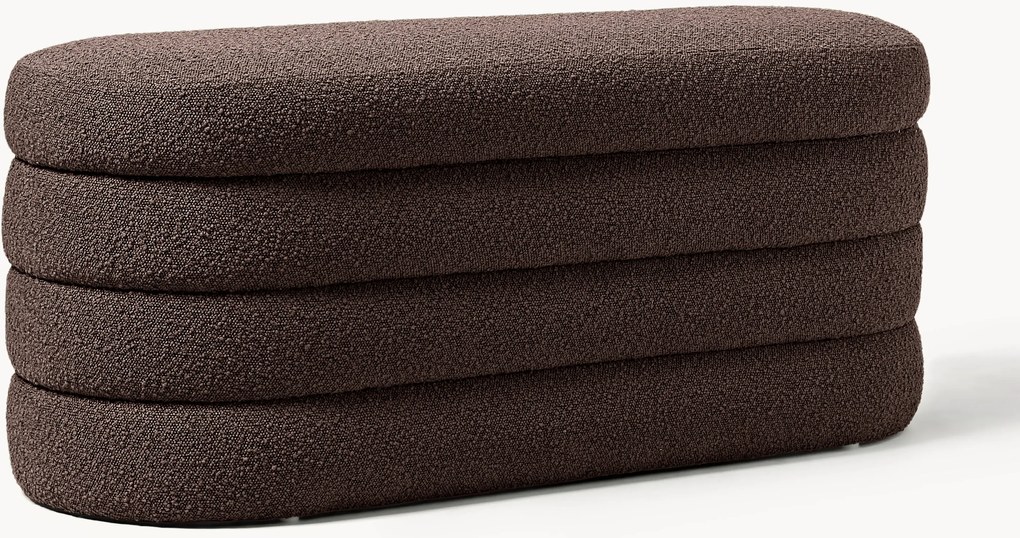 Panca imbottita in bouclé con vano contenitore Alto