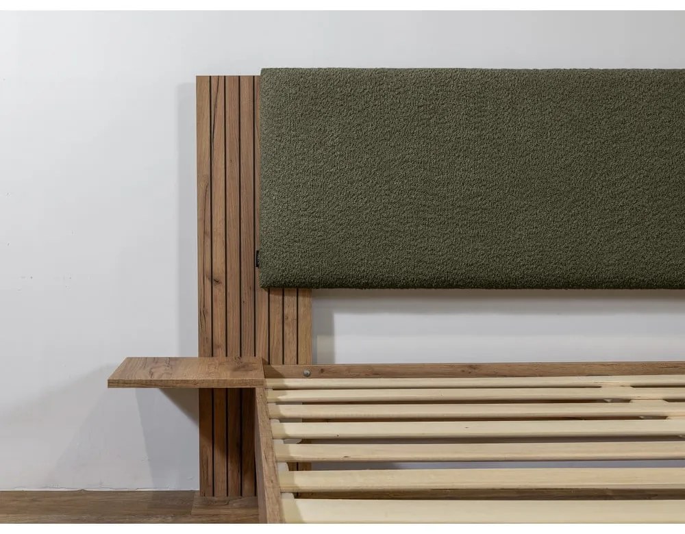 Letto matrimoniale verde con rete inclusa 140x190 cm Lior – Bobochic Paris