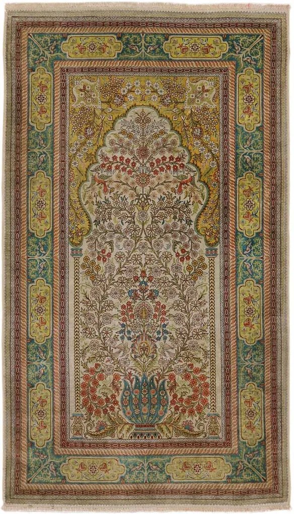 Peking Tappeto persiano 90x160 Verde (Iran) Annodato A Mano