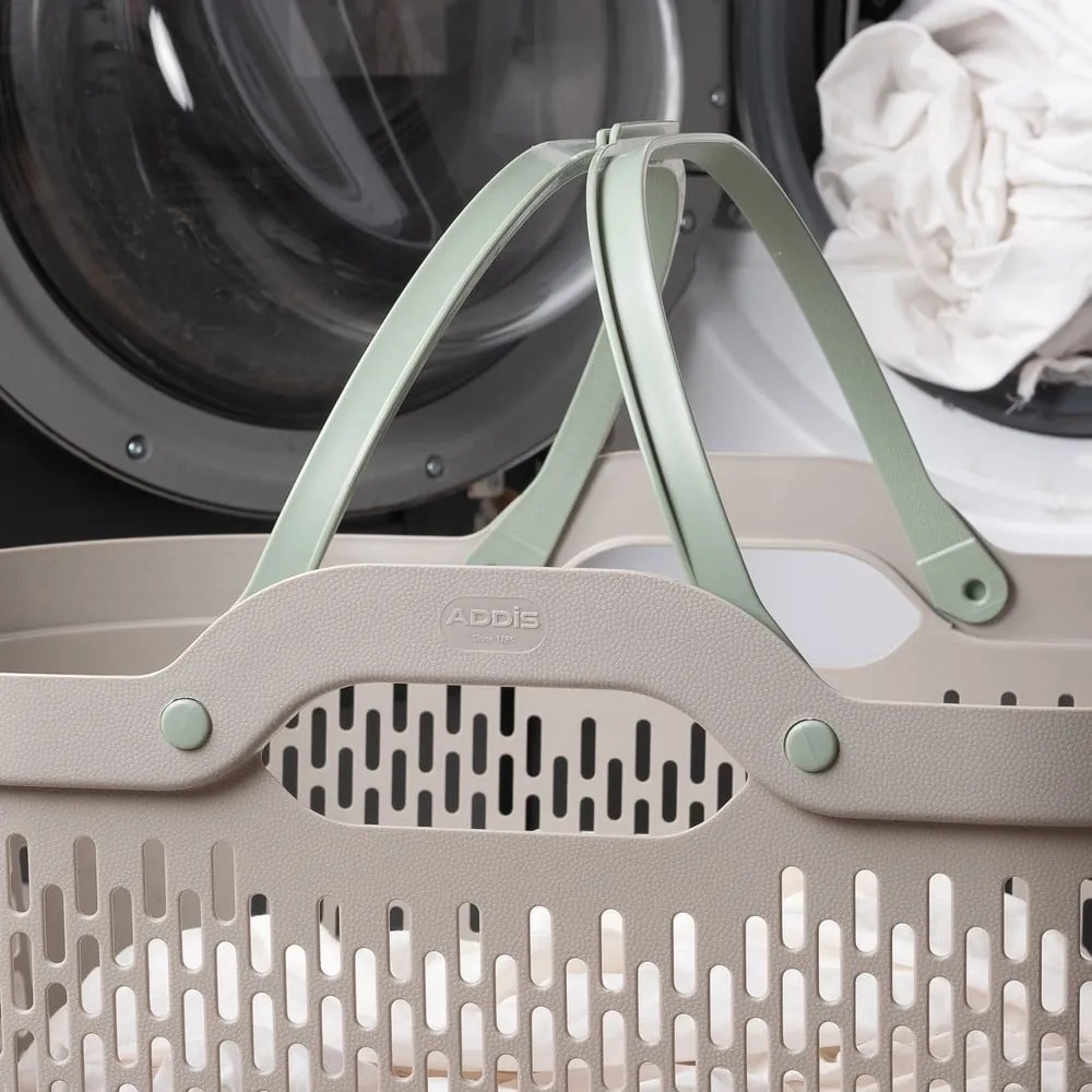 Cesta per il bucato marrone chiaro in plastica 45 l – Addis