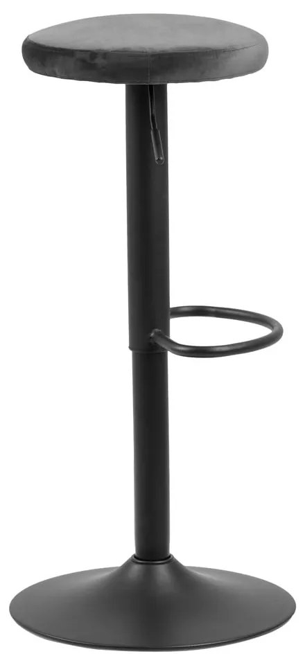 Sedia da bar grigia in imbottito con altezza regolabile (altezza della seduta 62 cm) Finch – Actona