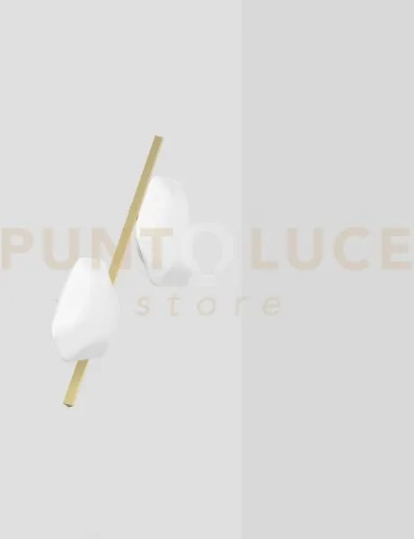 Modulor plafoniera applique 1 bianco satinato e ottone verniciato l...