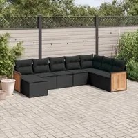 Set Divani da Giardino con Cuscini 8 pz Nero in Polyrattancod mxl 113621