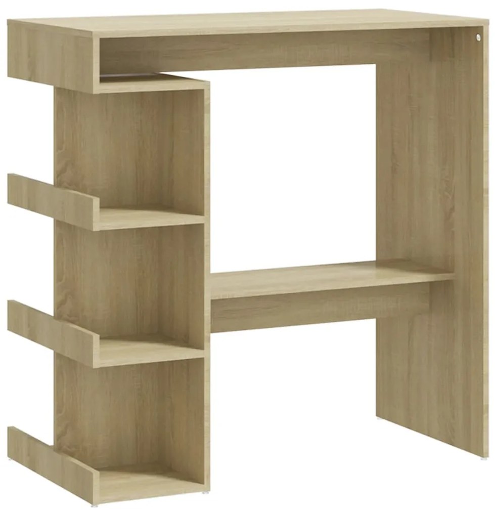 Tavolo bar con ripiani rovere sonoma 100x50x101,5 cm truciolato