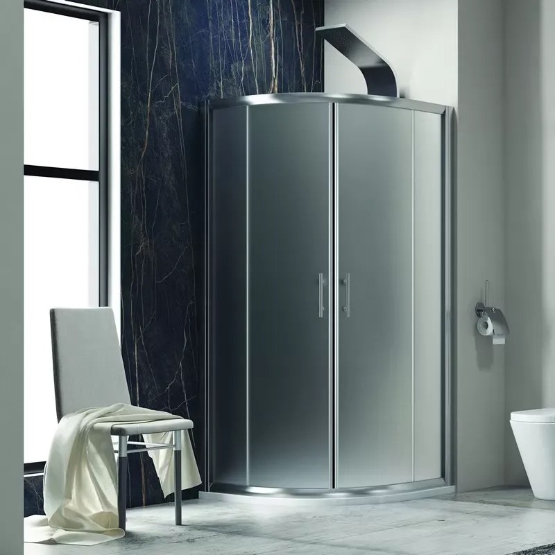 Box doccia 80x80 semicircolare vetro opaco KF2000 - KAMALU