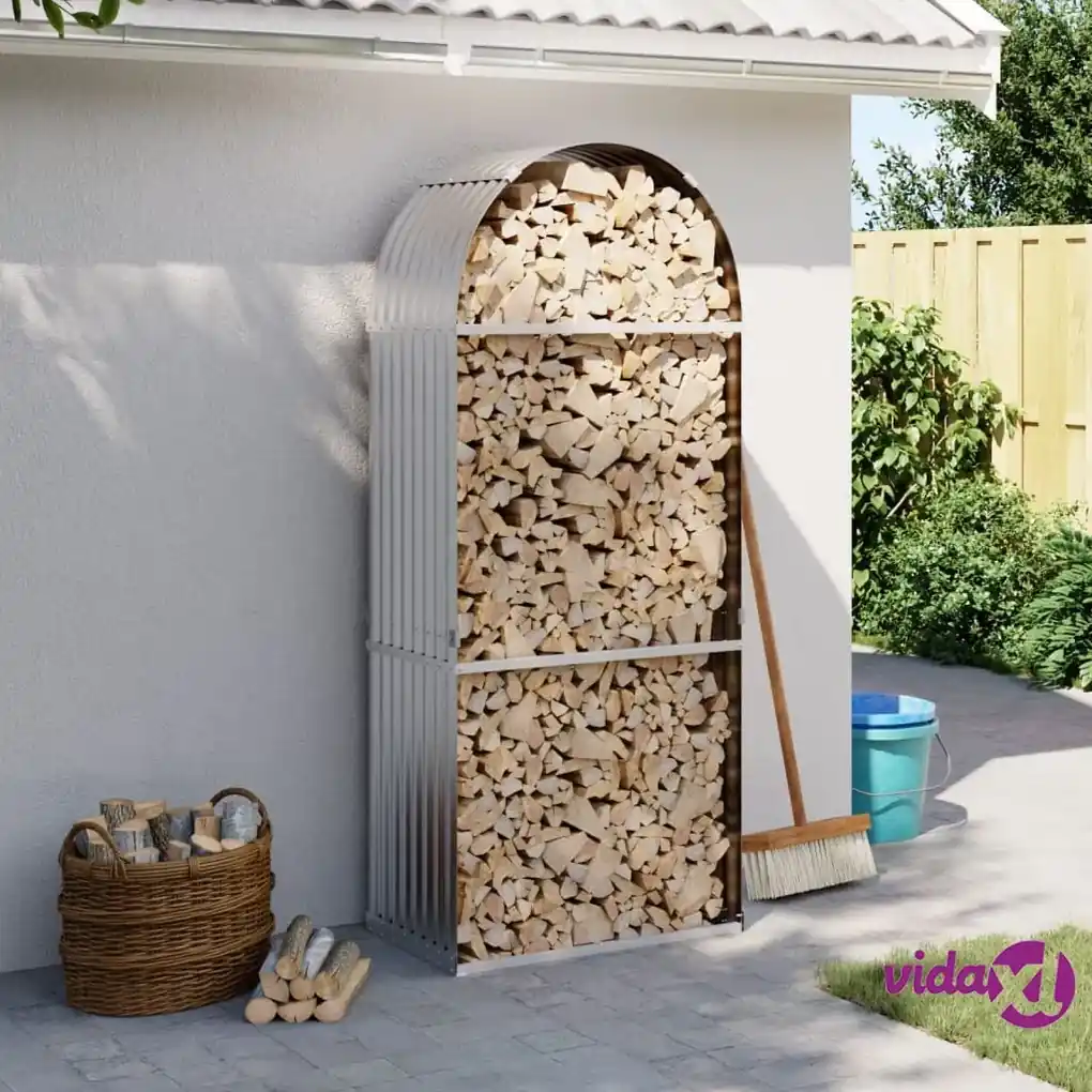 VidaXL Portaceppi da esterno grigio 108x52x74 cm legno massello pino Porta  legna 