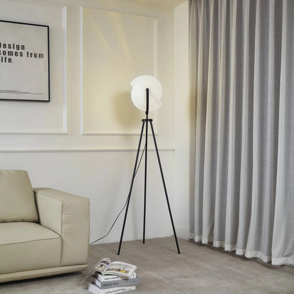 Lampada da terra di design Helva Lucande, dimmerabile, Bianco / Opale, Soggiorno / Sala da pranzo, Plastica, Scandinavo, Lampada da terra