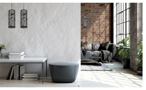 Lampadario a sospensione con filo AVALO 2xE27/60W/230V grigio/nero