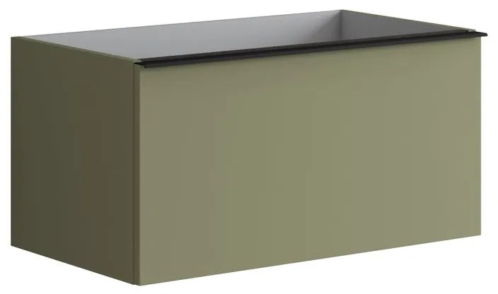 Mobile da bagno sotto lavabo Pixel plain verde salvia laccato opaco L 80 x H 40 x P 45.5 cm 1 cassetto, lavabo non incluso