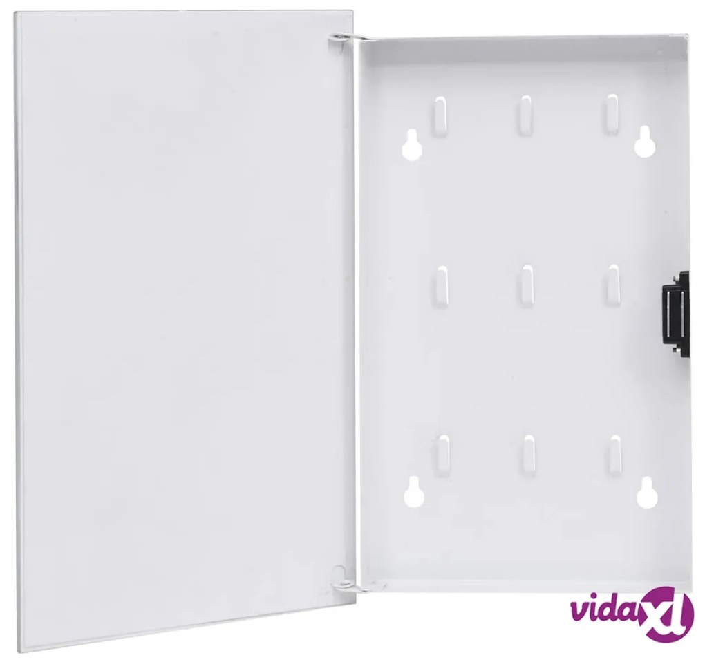 vidaXL Cassetta Portachiavi con Lavagna Magnetica Bianca 30x20x5,5 cm