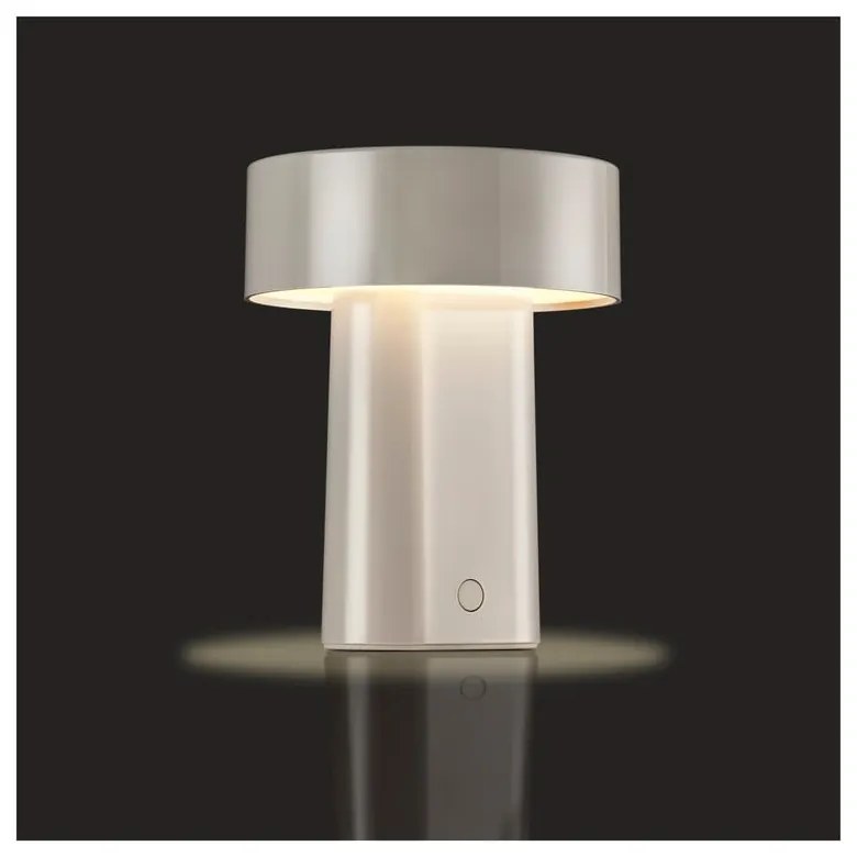Lampada da tavolo LED greige in plastica (altezza totale 18 cm) Oblong – Zone